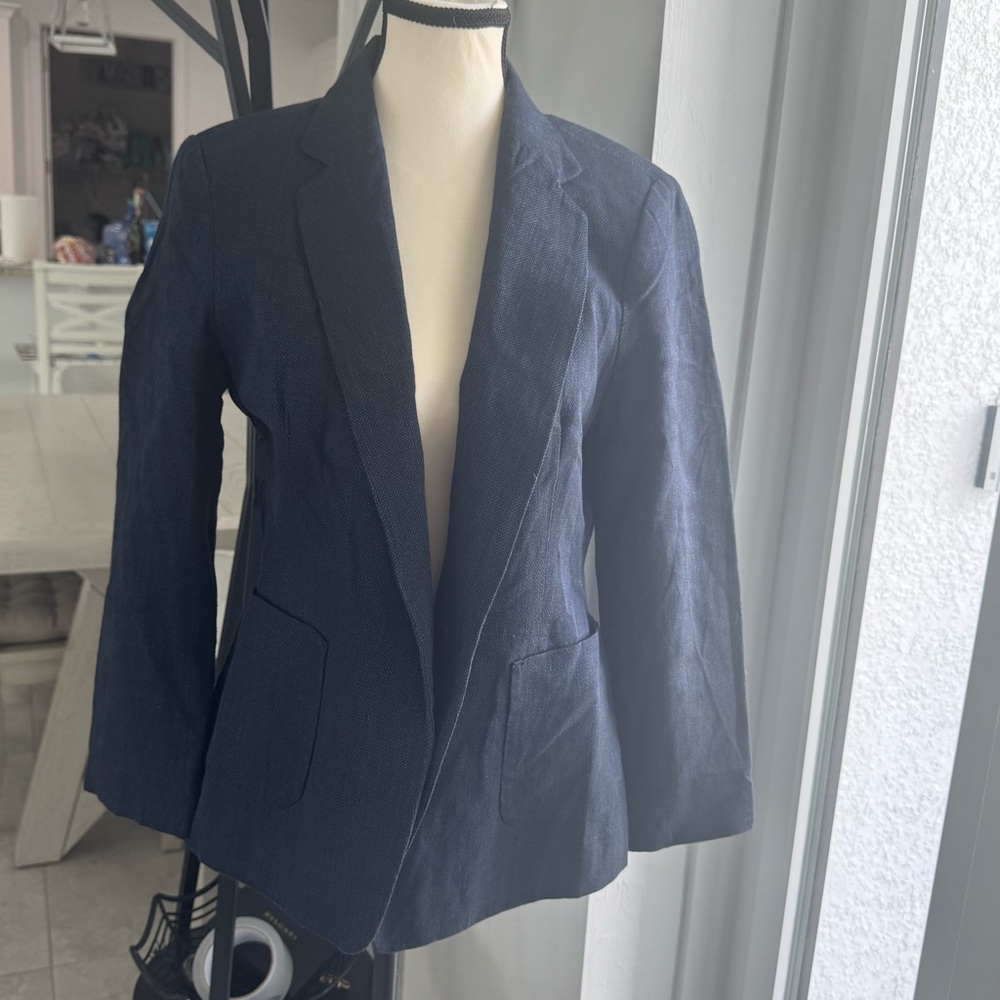 Zara Basic Collection Dark Blue Blazer - image 1